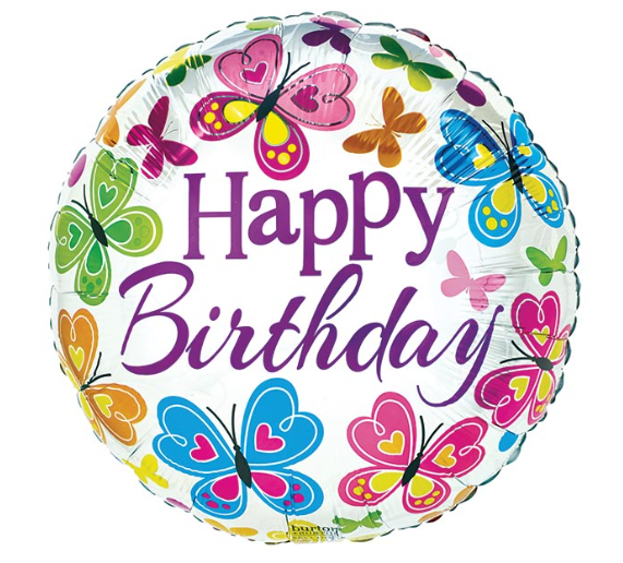 17" Foil Balloon - Happy Birthday Butterflies - A6197418