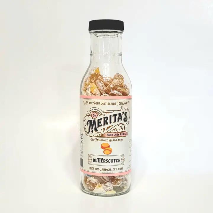 Ms. Merita's Hard Candy Slides - Butterscotch  Glass Bottle 12 oz
