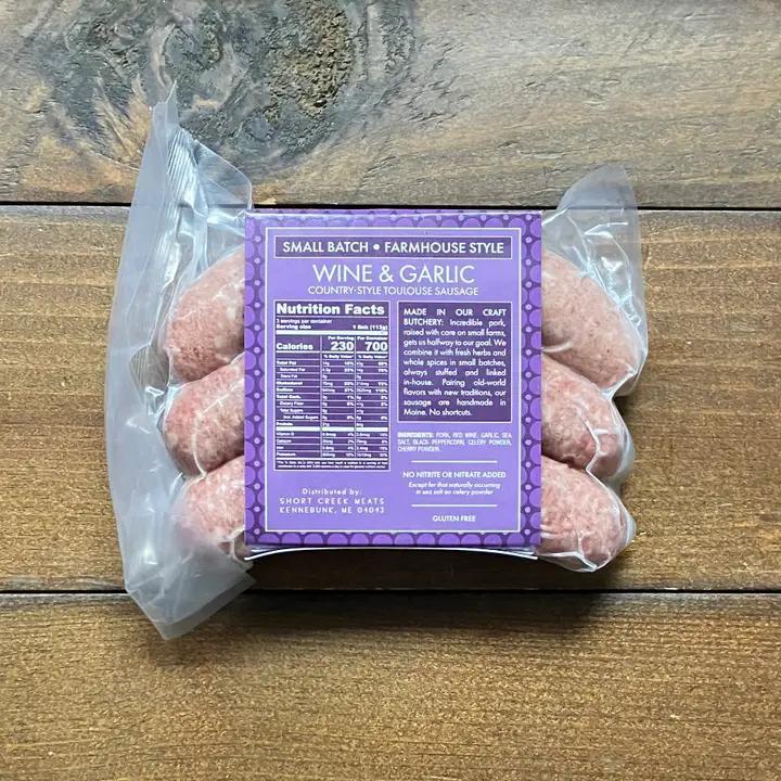 Short Creek Farm  - Wine & Garlic Sausage 12 oz 1050-1120-1200