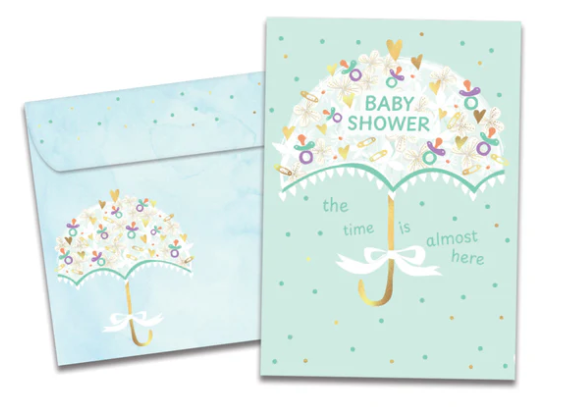 Tree-Free Greetings - New Baby Card - Baby Umbrella - 22490