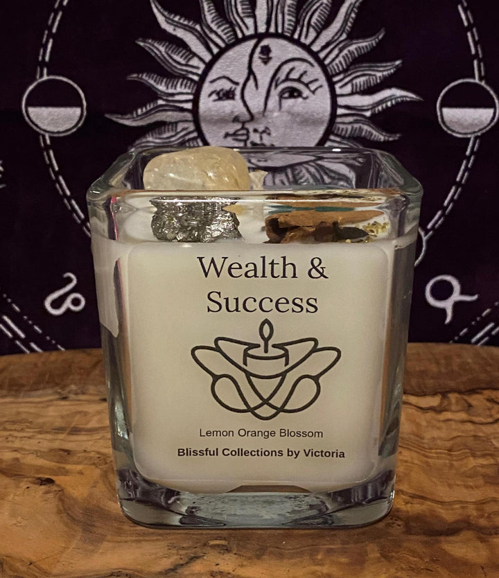 Blissful Collections by Victoria - Wealth & Success Candle 10 oz Cube w/ Lid - 5201