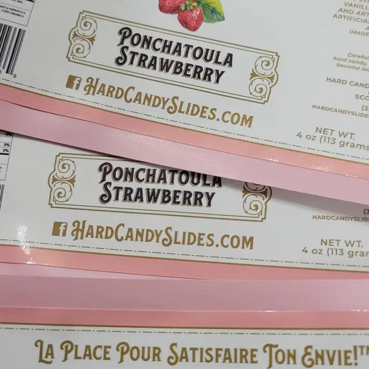 Ms. Merita's Hard Candy Slides - Ponchatoula Strawberry Glass Bottle 12 oz