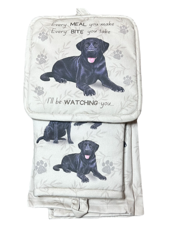 E&S Pets - Labrador Black - 3 Piece Kitchen Set - 311-21