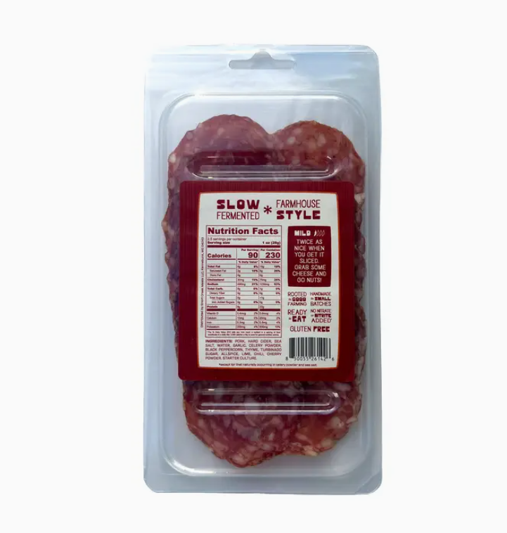 Short Creek Farm  - Sliced Hard Cider Salami 2.5 oz - SLCID-SLC