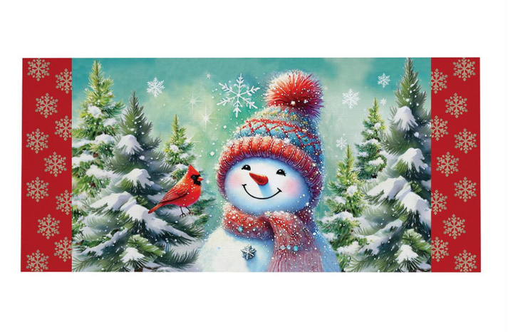 Evergreen - Snowman With Cardinal Friend Sassafras Switch Mat - 433047