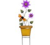 40"x13" Bee w/ Purple flowers on Two Poles - 939-01422