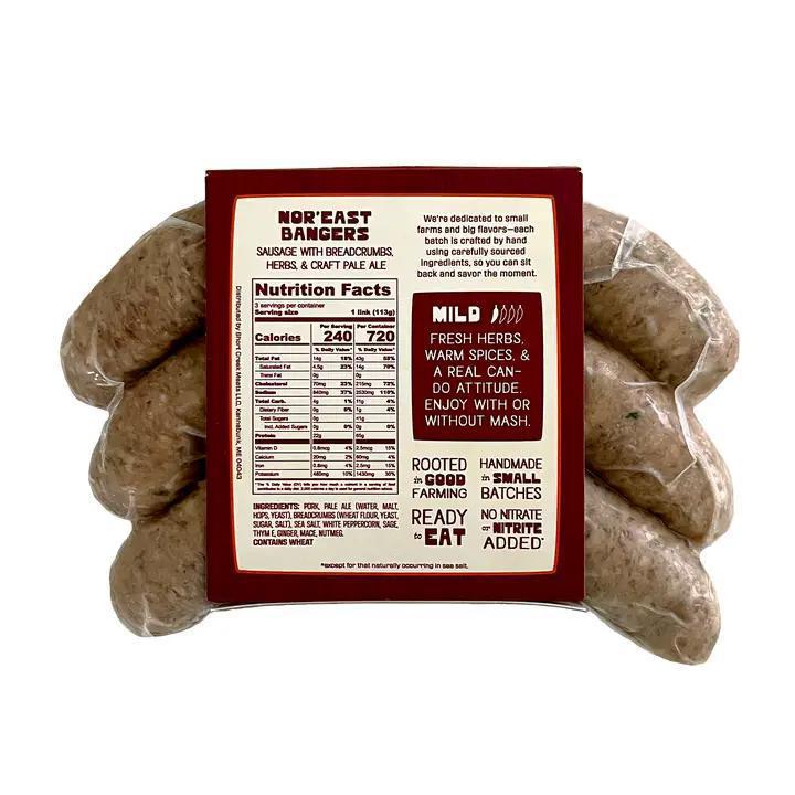 Short Creek Farm  - Nor'east Bangers - Fully Cooked Pork Sausage 12 oz - SGBANG