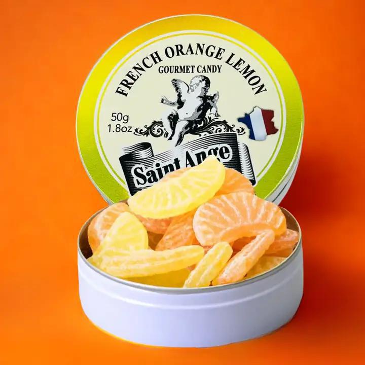 Bonbon France - Saint Ange Orange Lemon - French Gourmet Natural Candy Tin 1.8 oz