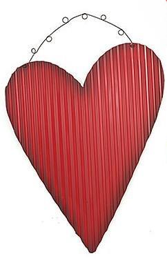 Burton & Burton - Corrugated Tin Heart Wall Hangings - Medium 9727295