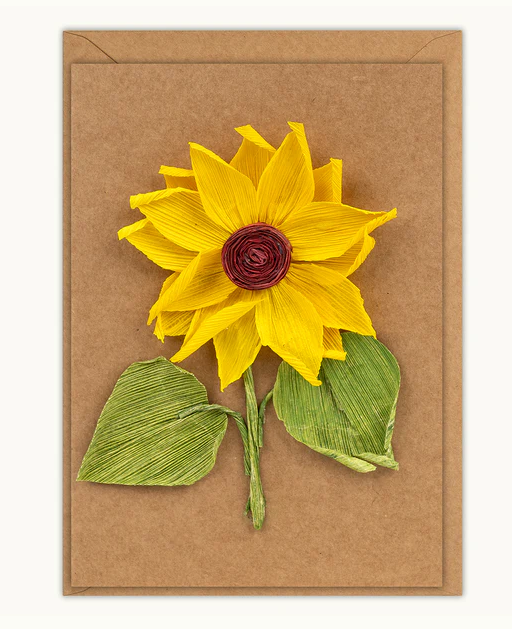 Husk & Heart - Sunflower Kraft Paper Card and Matching Envelope - HH-GC-10009