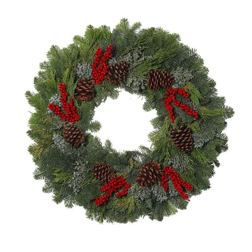 14" Canella Berry Wreath (26" OD) 1208