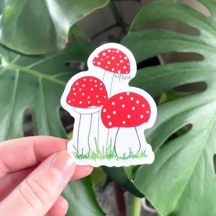 Raven's Edge Studio - Mushroom Sticker | Weatherproof Sticker | Nature Decal
