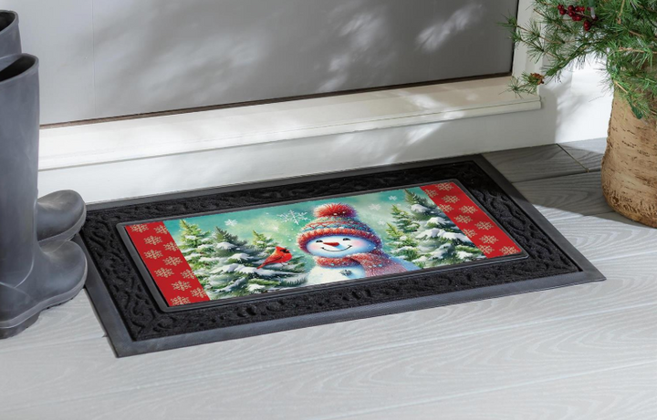 Evergreen - Snowman With Cardinal Friend Sassafras Switch Mat - 433047