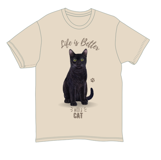 E & S Pets Comfort Threads Black and white cat, T-shirts S 621-3-S