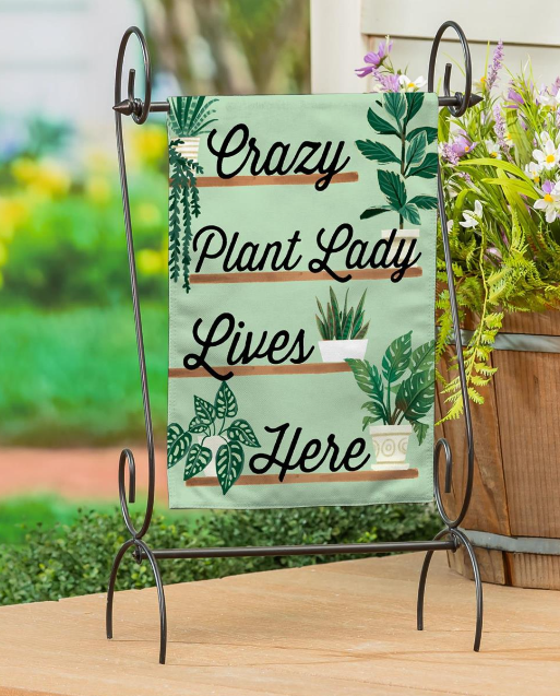 Crazy Plant Lady Bouquet Burlap Garden Flag - BFC452BGF325