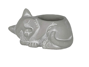Classic Concrete Buddies - Sleeping Cat Planter - Large Natural - 81791566