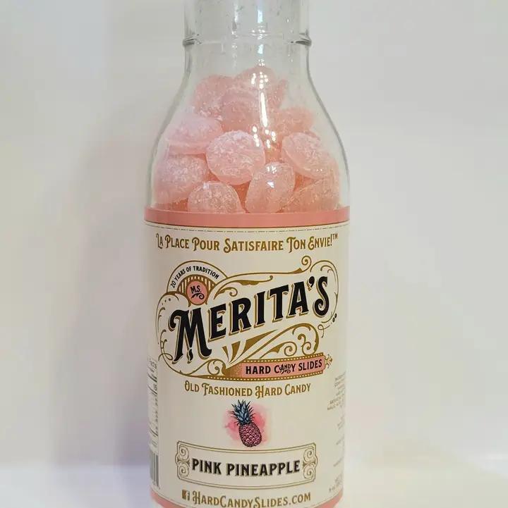 Ms. Merita's Hard Candy Slides - Pink Pineapple Glass Bottle 12 oz