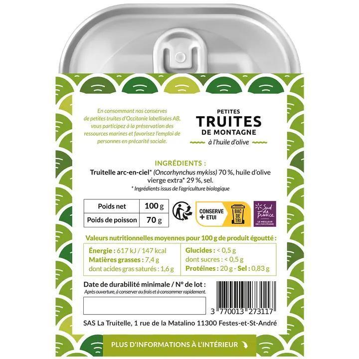 La Truitelle - Mountain Trout in Olive Oil 4.76 oz - T1-OLI-100
