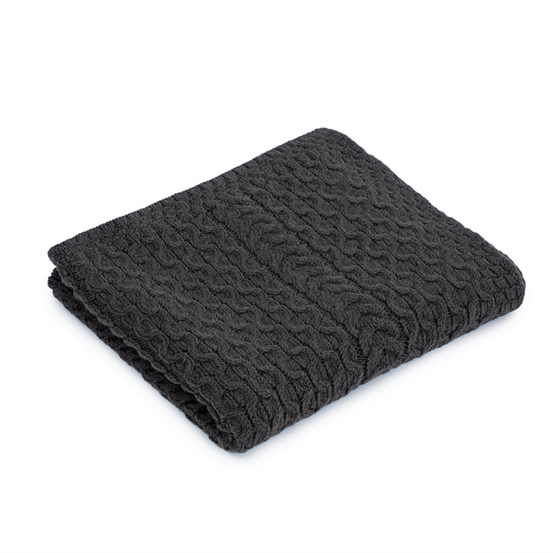 SAOL - Fisherman Honeycomb Cable Throw - Charcoal - MT125-101-OS