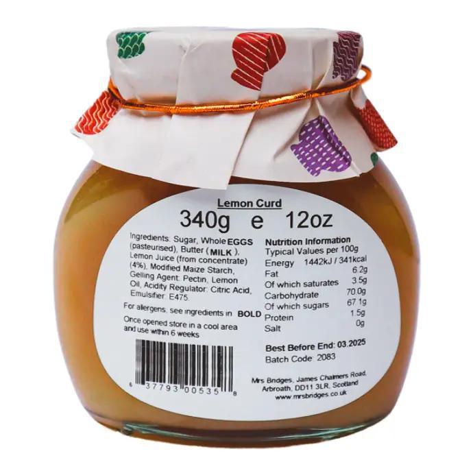 Mrs Bridges - Lemon Curd with Real Butter 12 oz - MB-821CS
