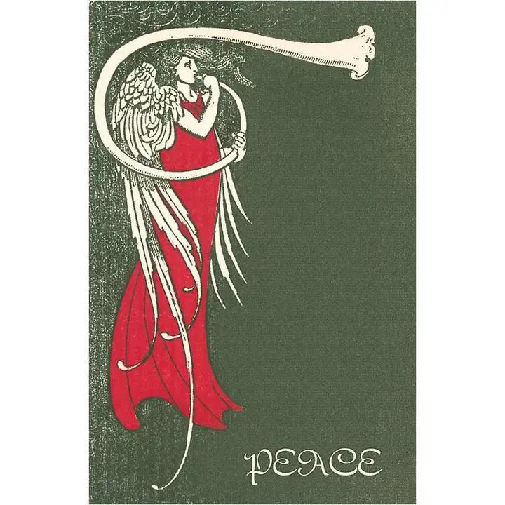 Found Image Press - Greeting Card MC-244 Peace, Angel Blowing Trumpet - MC-00244-NC0601