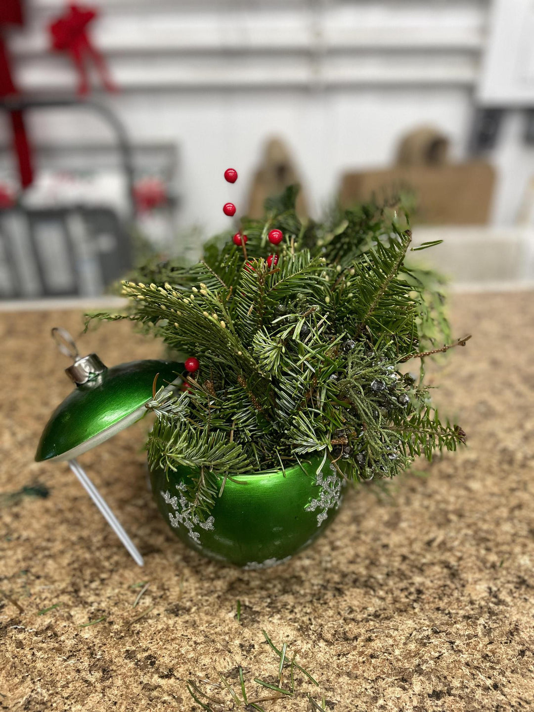 Green Ornament Centerpiece