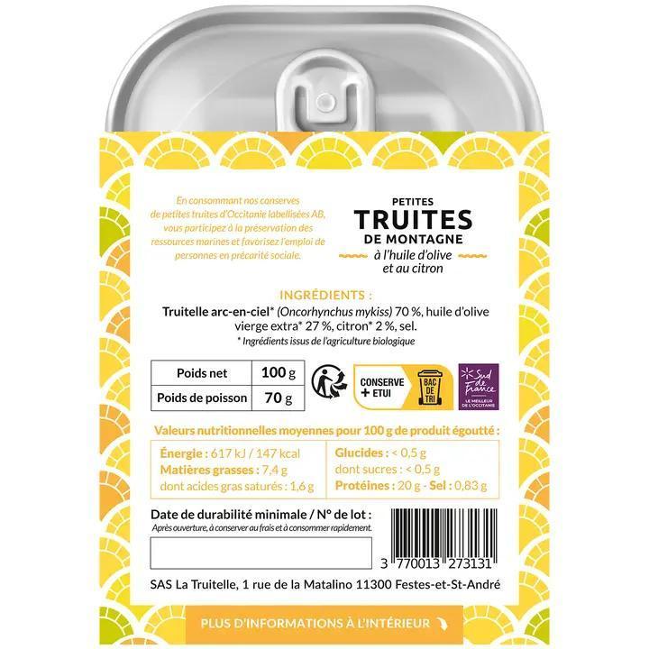 La Truitelle - Mountain Trout in Olive Oil and Lemon 4.76 oz - T2-OCIT-100 DISSVF