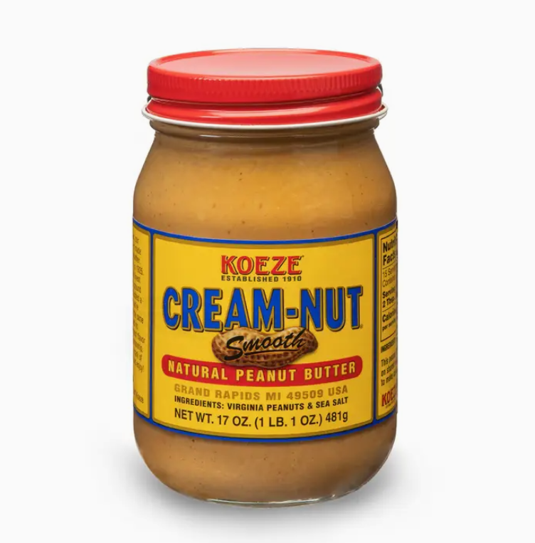 KOEZE -  Cream Nut Natural Smooth Peanut Butter 17 oz - 60341