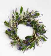 20" LAVENDER WREATH W/ LEAVES  ON TWIG BASE 1265