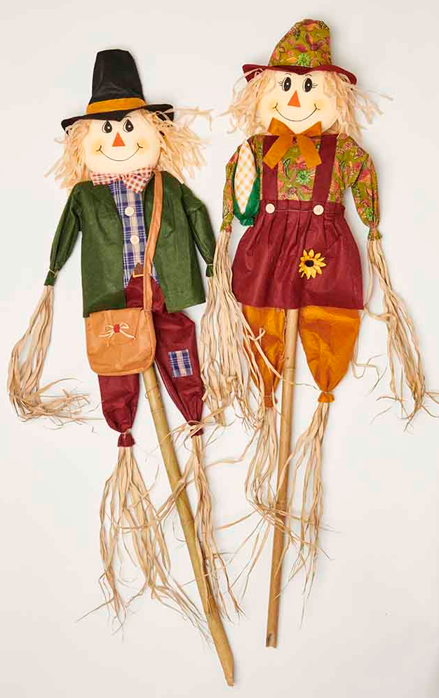 60" Scarecrow on Pole - Assorted Styles ( Sold Individually ) - 2657