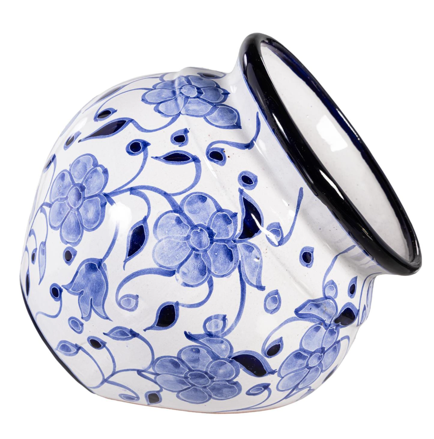 Talavera - 12" Blue and White Tilted Chata - GUTCWAS26