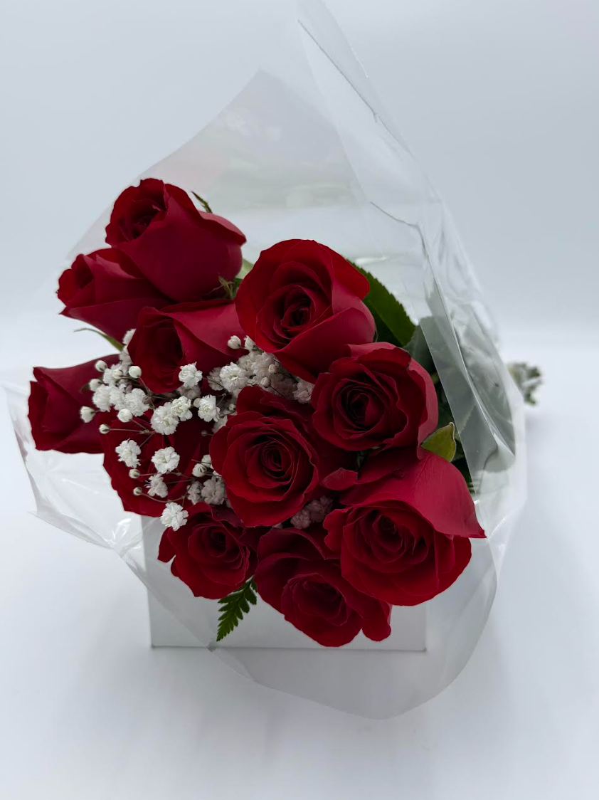 Dozen Long Stem Red Roses Bouquet (20", 50 CM) - S112