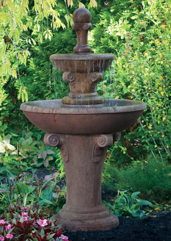 Massarelli's - 63" Two Tier Distressed Scroll Fountain 3459