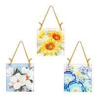 Evergreen - 4.5" Assorted Yellow & Blue Floral Suncatchers - 84G5041