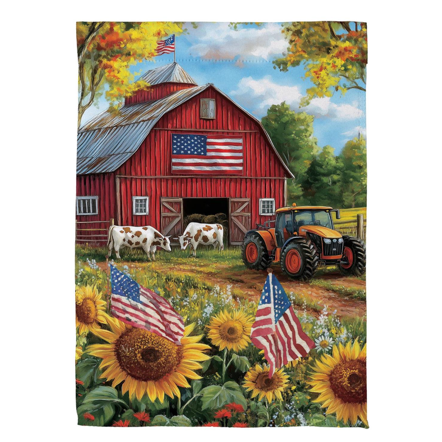 Patriotic Land Suede House Flag - SXBF7LSHF425