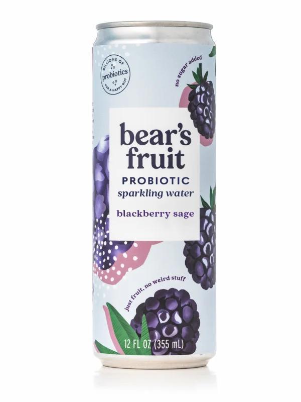 Bear's Fruit - Sparkling Water with Probiotics - Blackberry Sage 12 oz