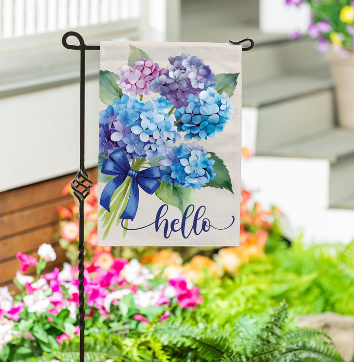 Hydrangea Bouquet Burlap Garden Flag - BF2DJ8BGF325