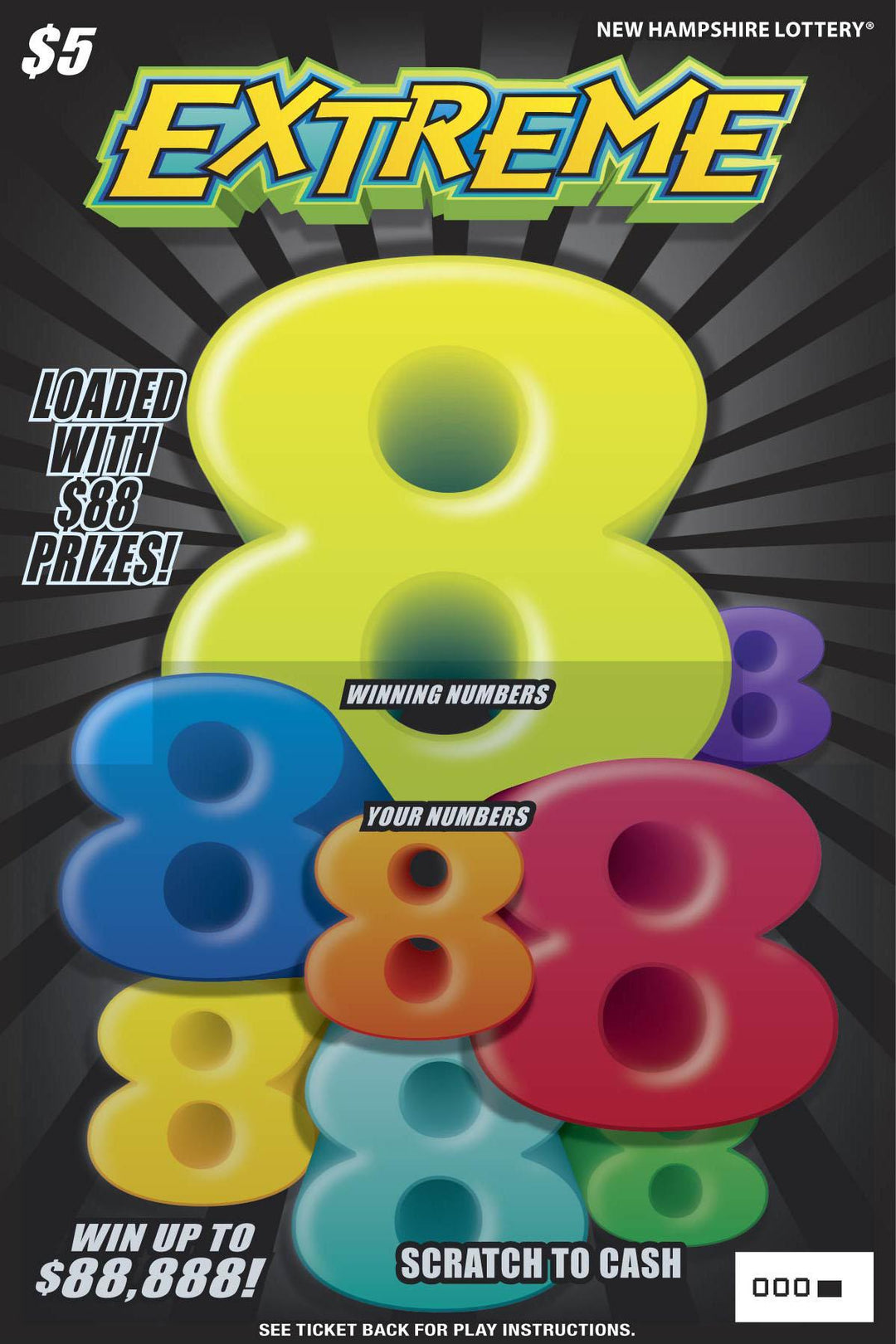 Scratch - $5 - Extreme 8's - 1661