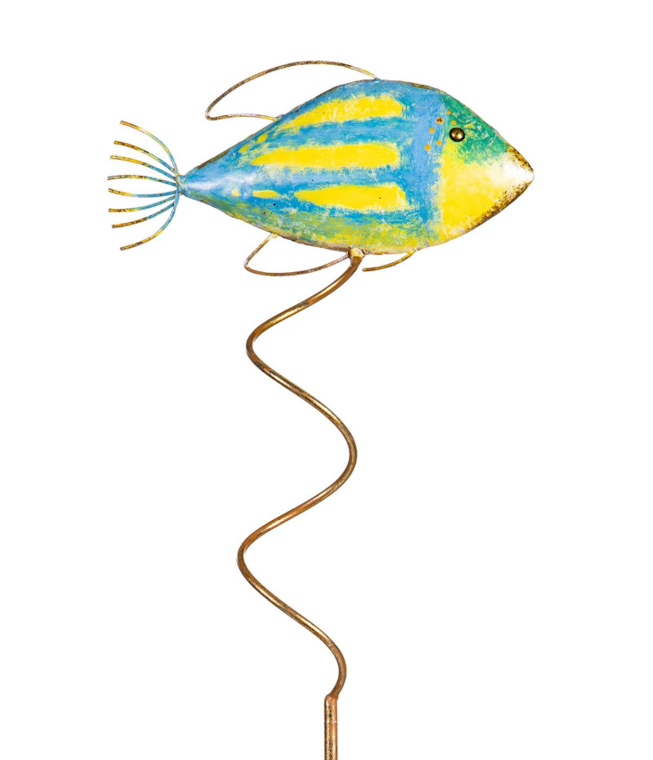 32" Tropical Fish Metal Garden Stake - Blue Coastal Garden Stake - GSDMD6MET326