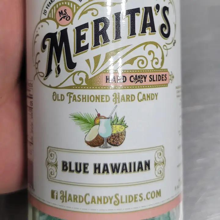 Ms. Merita's Hard Candy Slides - Blue Hawaiian Glass Bottle 12 oz