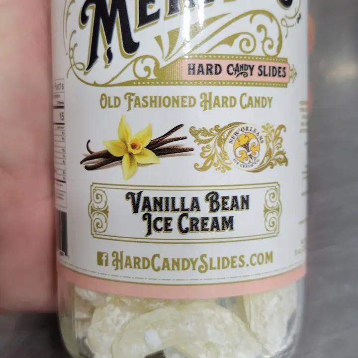 Ms. Merita's Hard Candy Slides - Vanilla Bean Ice Cream Glass Bottle 12 oz
