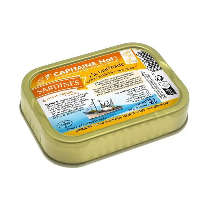 Capitaine Nat' - Sardines in Lemon Basil Marinade Without Oil 4 oz - 1112