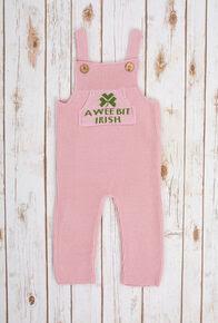 Saol - Irish Knit Overalls - Shamrock A Wee Bit Irish Pink 3-6 Months - NK202ABI-588-3-6mts