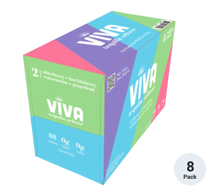 Viva - Tequila Seltzer OG Variety Sampler Pack - 8 Pack 12 oz Cans - 608260