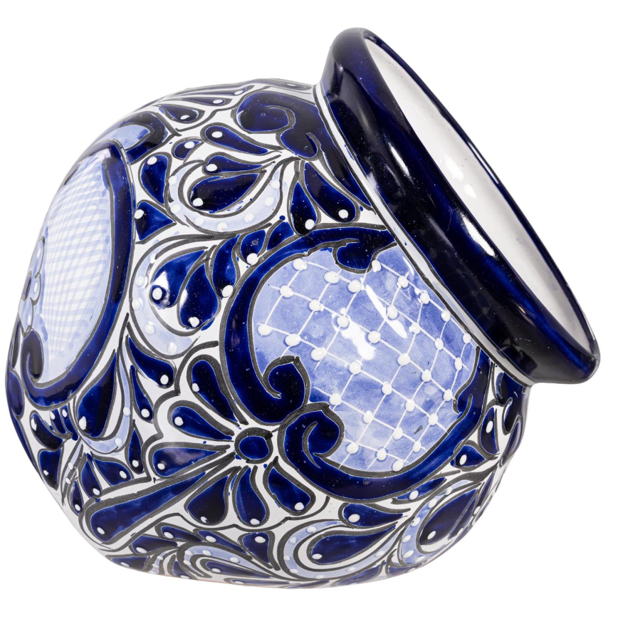 Talavera - 12" Blue Tilted Chata - GUDFBAS26