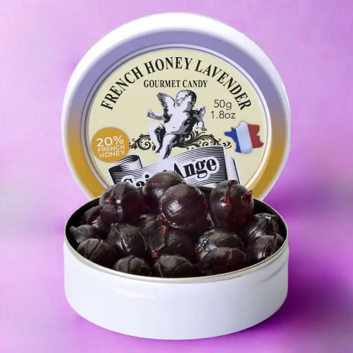 Bonbon France - Saint Ange Honey Lavender - French Gourmet Natural Candy Tin 1.8 oz