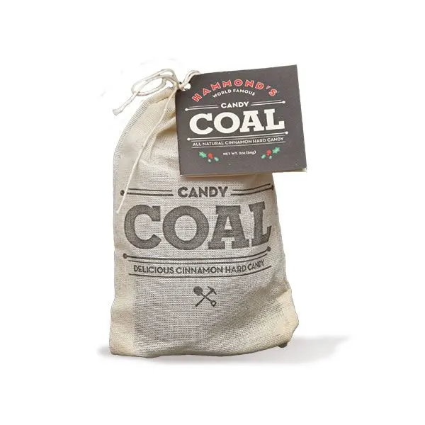 Hammond's Candies - Ribbon Candy - Candy Coal Cinnamon 2oz