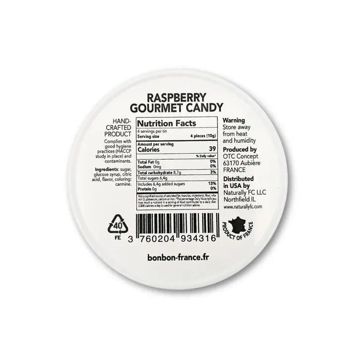 Bonbon France - Saint Ange Raspberry - French Gourmet Natural Candy Tin 1.8 oz