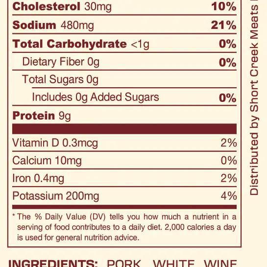 Short Creek Farm  - Chorizo Salami 5 oz - SLCZO