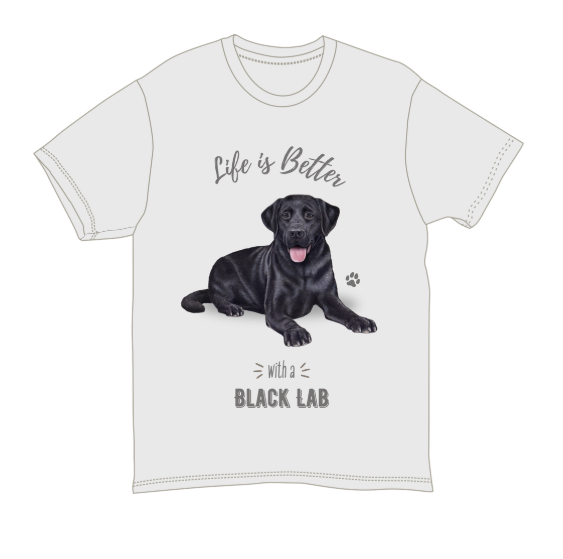 E & S Pets Comfort Threads Labrador, black, T-shirts S 620-21-S